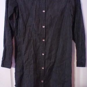 Gudrun Sjoden "Wood" Long Sleeve Shirt Dress Tunic Size Small Pockets